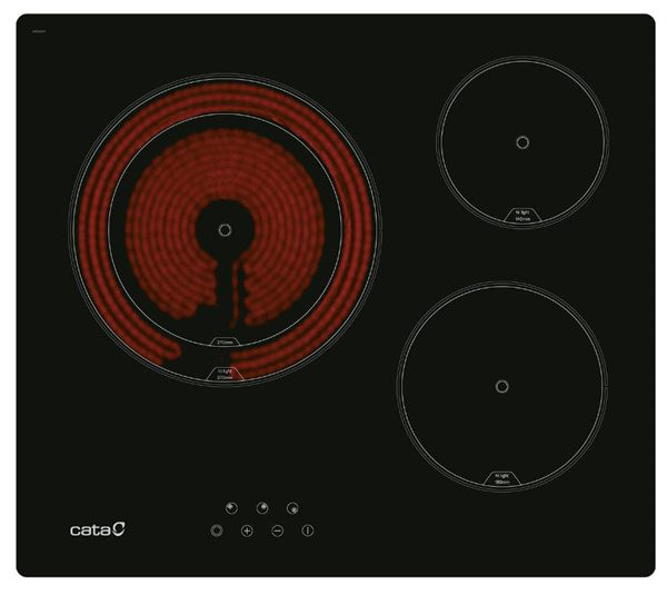 Placa CATA TD 6003 BK Radiacion 3 Fuegos