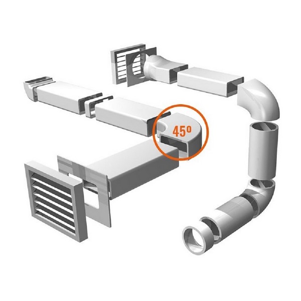 Codo Rectangular Horizontal 45º 147x70mm. - Imagen 5