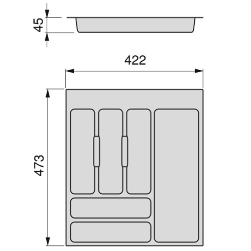 Cubertero COMPACT Cajón Blum LGBX/MVBOX Modulo 500mm.Gris - Imagen 5