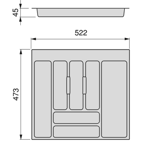 Cubertero COMPACT Cajón Blum LGBX/MVBOX Modulo 600mm.Antracita. - Imagen 5