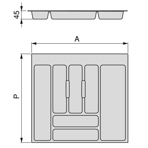 Cubertero COMPACT Cajón Blum LGBX/MVBOX Modulo 600mm.Antracita. - Imagen 6