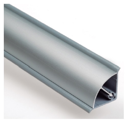 Copete En forma de " C" (Convexo)24x24.L.4000mm. Plata Mate