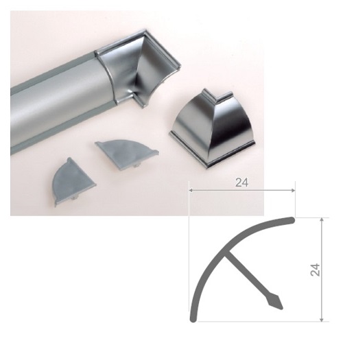 Tapa IZ/Dr. Copete En forma de " C" (Convexo)24x24.mm.Und.Blanco - Imagen 2