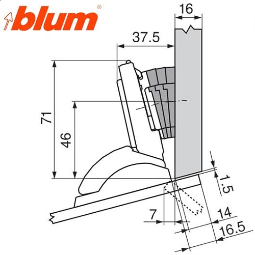Blum Placa Cazoleta Bisagra CRISTALLO. - Imagen 4