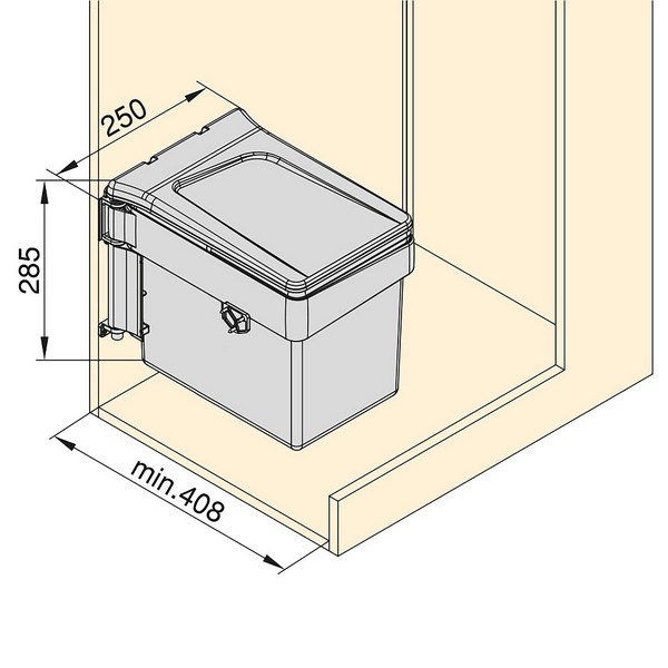 Contenedor Recycle 15Ltrs.Fijación puerta Tapa automática GA - Imagen 4