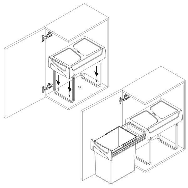 Contenedor Recycle GES 31L UNA cavidad gris antracita - Imagen 6