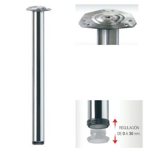 Pata PENINSULA/MESA Ø60mm.Alt. 870<900mm.C/Regulación C.Bri.