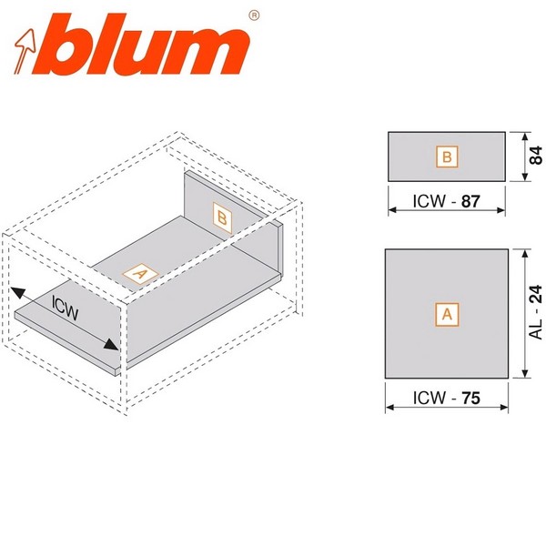 Blum Set Cajón ANTARO M Blanco LN.500mm.TOB 65Kg.F/F.Ator. - Imagen 3