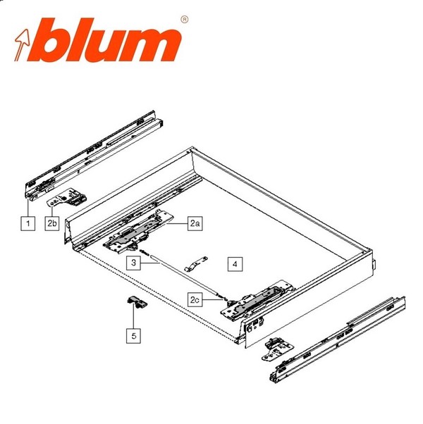 Blum Set Cajón ANTARO M Blanco LN.500mm.TOB 65Kg.F/F.Ator.
