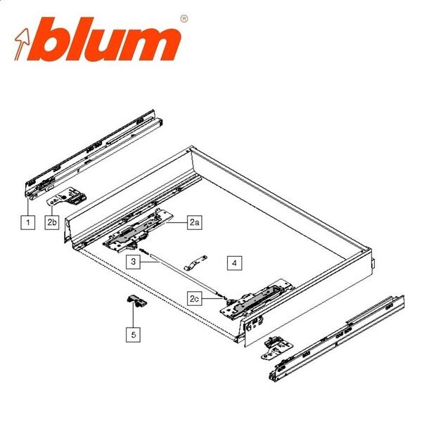 Blum Set Cajón ANTARO M Gris LN.500mm.TOB 30Kg.F/F.Ator.