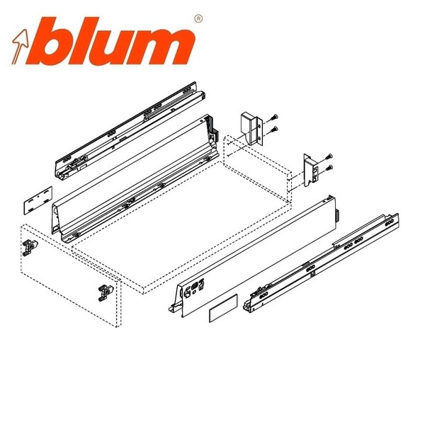 Blum Set Cajón ANTARO M Gris Orión LN.270mm.Blumt.30Kg.F/F.Ator.