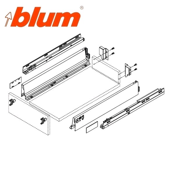 Blum Set Cajón ANTARO M Gris Orión LN.500mm.Blumt.65Kg.F/F.Ator.
