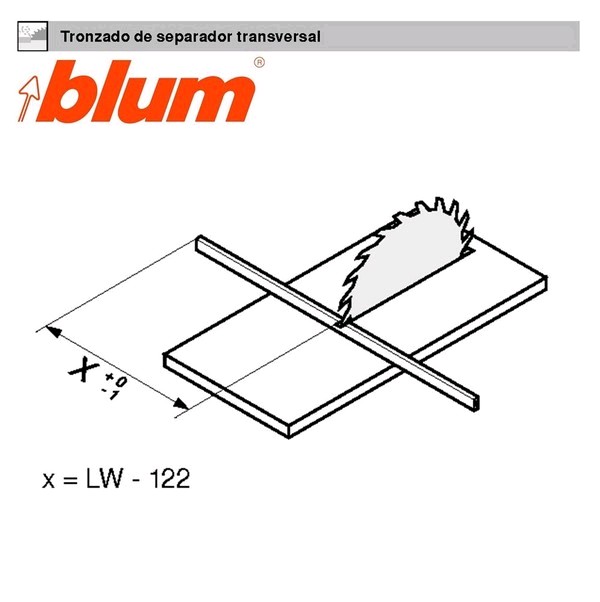 Blum Guardacuerpo Frontal Gaveta Interi.ANTARO Bla.L=1046mm. - Imagen 3