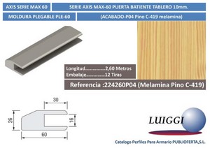 Perfil Remate S/85 ref:PRU16V-S85 3 m.Plata Brillo quimico