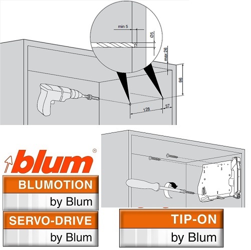 Blum fijacion frontal L=Izquierda (HK-S/Brazos HF) Alum.At. - Imagen 2