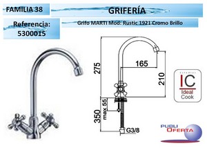 Grifo MARTI Mod: Rustic 1921 Cromo Brillo