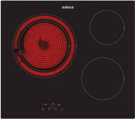 Placa EDESA EVT-6328 R Radiación 3 Fuegos